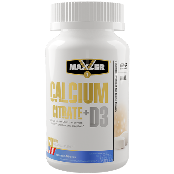 Maxler Calcium Citrate (цитрат кальция) + D3 120 таб.