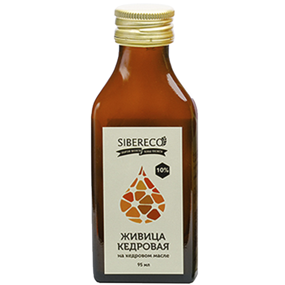 Живица кедровая 10% на кедровом масле Sibereco 95 мл.