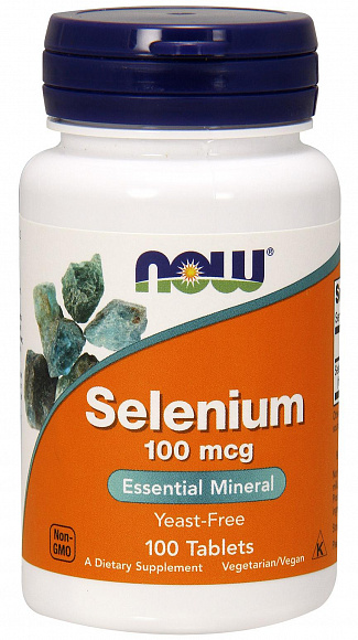NOW Selenium (селен) 100 mсg. 100 таб.