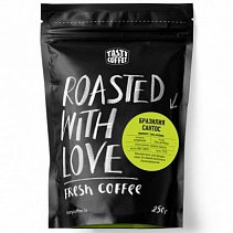 Кофе "TastyCoffee" Бразилия Сантос, 250г молотый