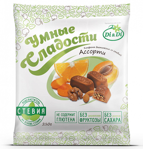 Конфеты со стевией "Умные сладости", 210 гр.