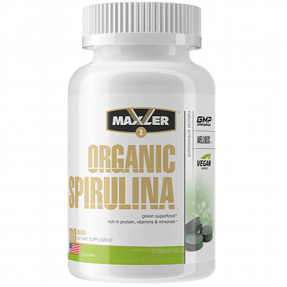 Maxler Organic Spirulina (спирулина) 180 таб.