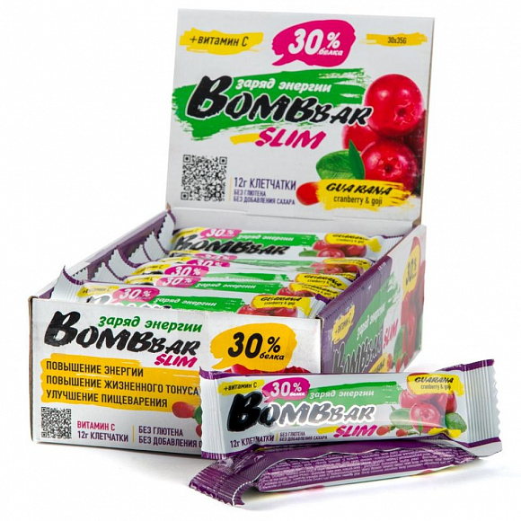Батончик протеиновый BOMBBAR Slim 35 гр. УПАКОВКА 30 шт