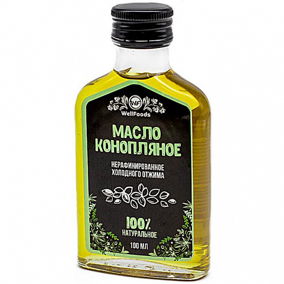 Масло конопляное Wellfoods 100 мл.
