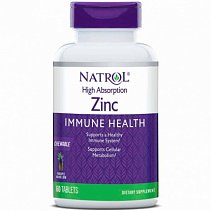 Natrol Zinc High Absorption 60 жев. таб.