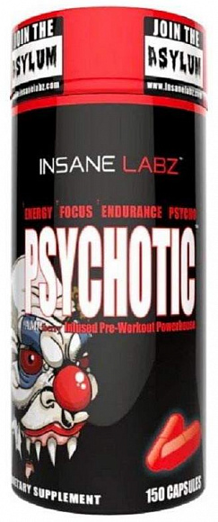 Предтренировочный комплекс InsaneLabz Psychotic 150 кап.