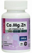 ChikaLab Ca+Mg+Zn+vit D3, K2 60 таб.