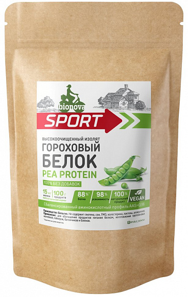Протеин растительный (изолят горохового белка) Bionova 500 гр.
