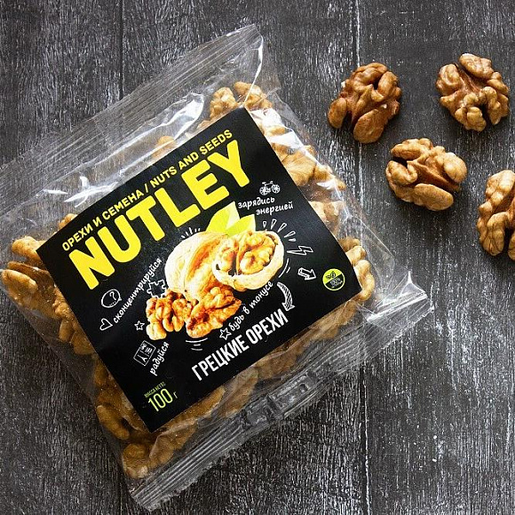 Орехи фасованные Nutley 100 гр. Грецкий орех