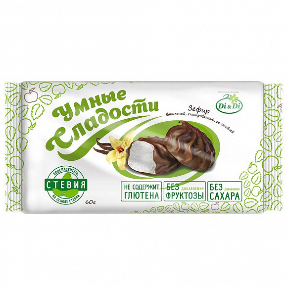 Зефир "Умные сладости" со стевией 60гр.