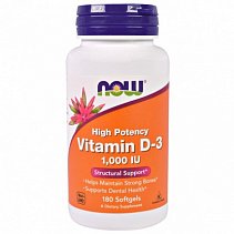 NOW Vitamin D3 1000 ME 180 жев. таб.
